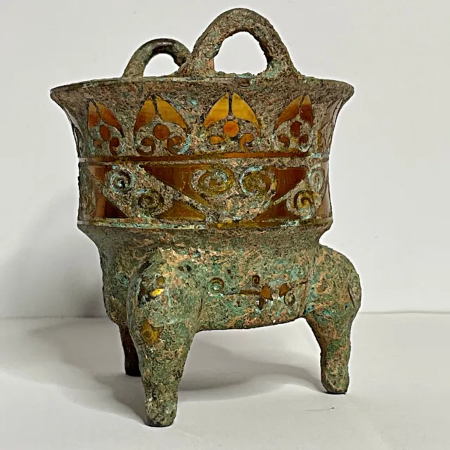 Warring States Gilded Bronze Vessel Ancient Bronze Artifact