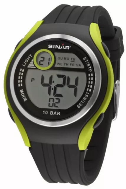 Precioso Sinar Reloj Digital para Jóvenes Negro/Verde XF-66-3