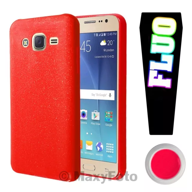 Custodia Case Fluo Cover Glitter Sottile Samsung Galaxy Trend 2 G313Hn Rossa