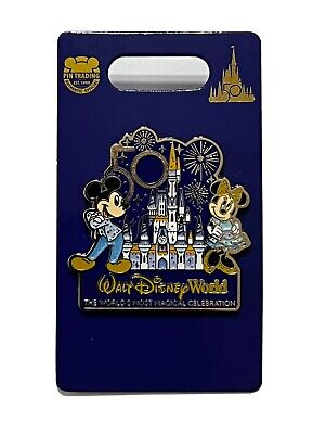Walt Disney World Parks 50th Anniversary Mickey & Minnie Cinderella Castle Pin