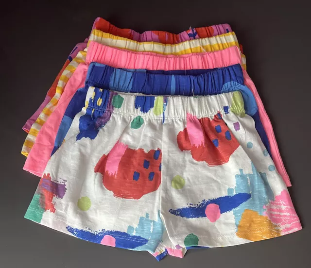 NEXT Girls 5 pack shorts multicoloured 3-4 Years 104cm 100% cotton