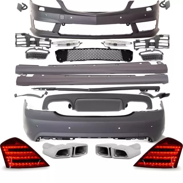 Mercedes W221 Bodykit Pare-Chocs Feux Éblouissement + Accessoire pour S63 AMG