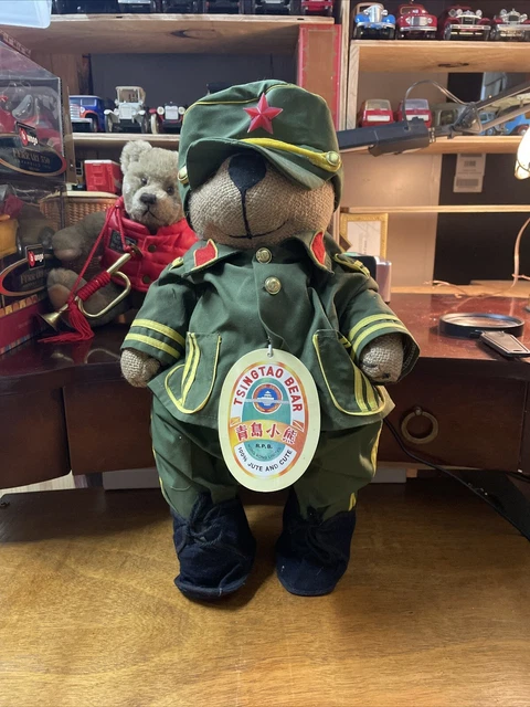Tsingtao Premium Lager Beer Promotional Bear Plush PLA NWT Stuffed Animal