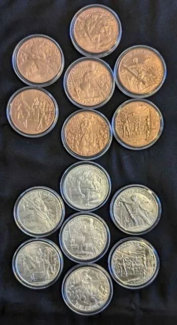 MEDIEVAL LEGENDS Complete BU 1oz Coin Set 14 rounds .999 silver copper Bullion