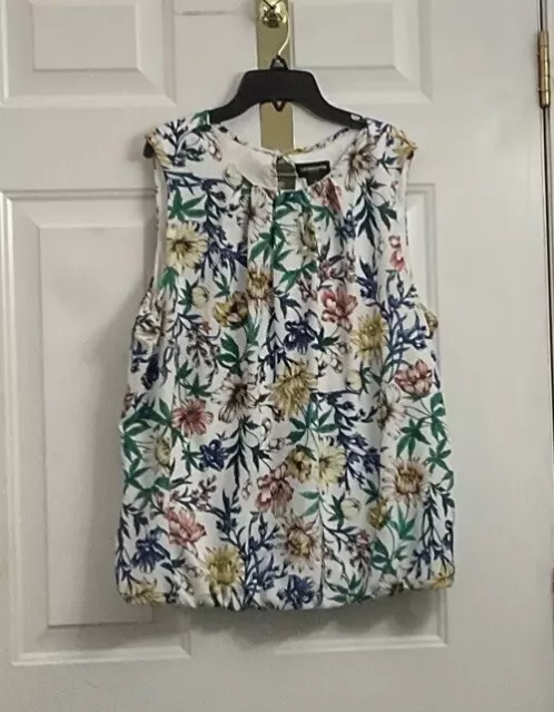 Liz Claiborne Sleeveless Blouse Multi Color Floral Size XL