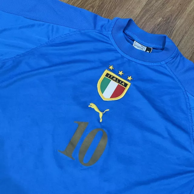 Italy Italia Puma Vintage Totti #10 2004/06 Football Home Jersey Maglia Shirt M 3