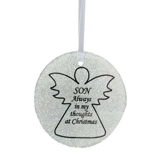 Plata Brillante Cristal Ángel Memorial Árbol de Navidad Percha - Hijo