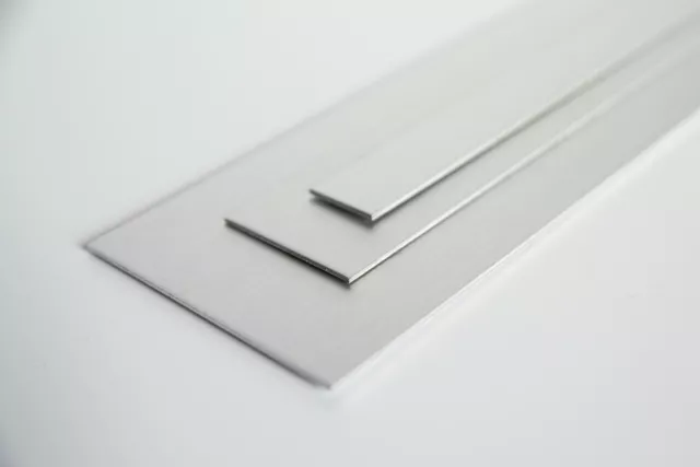 Satin Anodised Aluminium Flat Bar Metal Strip Trims -  1.2mm Thick