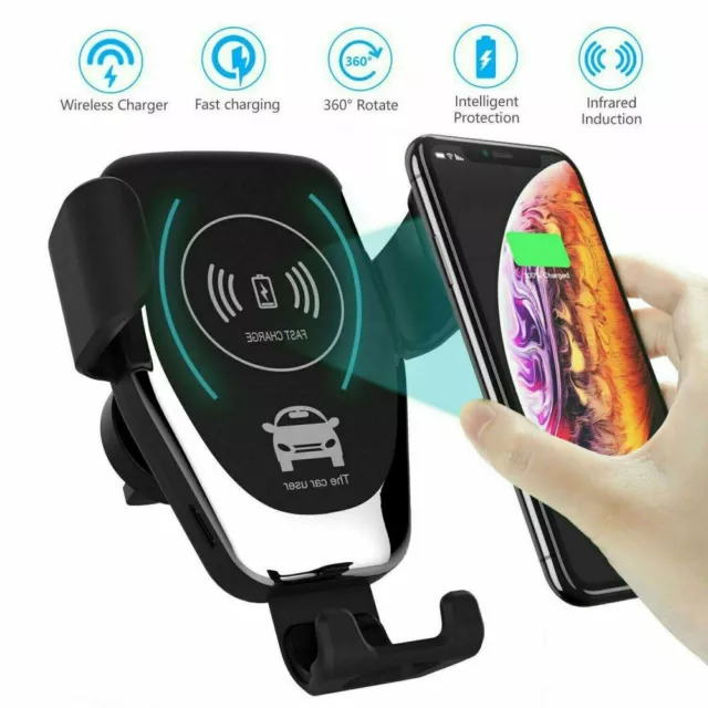 Qi Auto KFZ Handy Halterung Halter Wireless Ladegerät Für iPhone Huawei Samsung