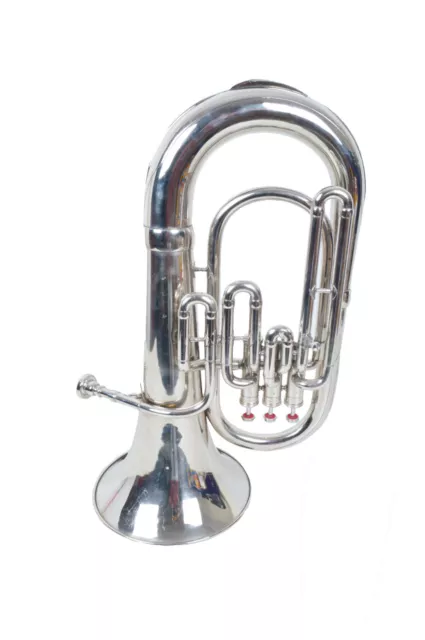 Indien Musikinstrument Euphonium Band Orchester Trompete Mit Tasche (Silber)