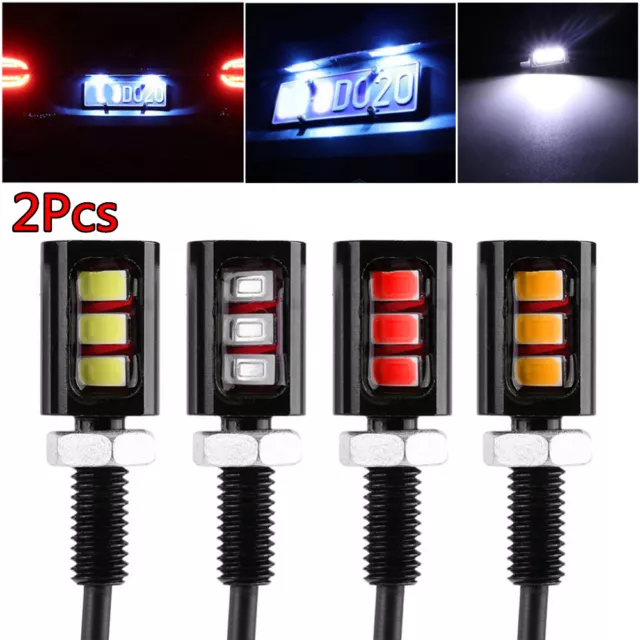 2Pcs General Motors auto Bolt licence lamp 3 LED Auto Motorcycle lamp