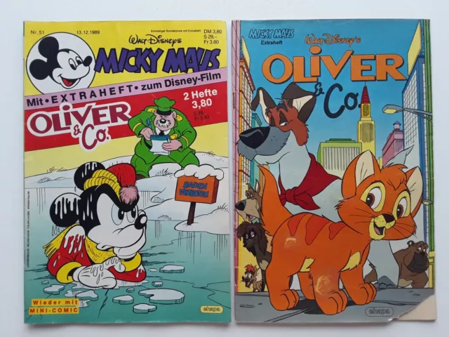 Comics Micky Maus Nr. 51 1989 mit Extraheft  Oliver & Co. Ehapa Z 2
