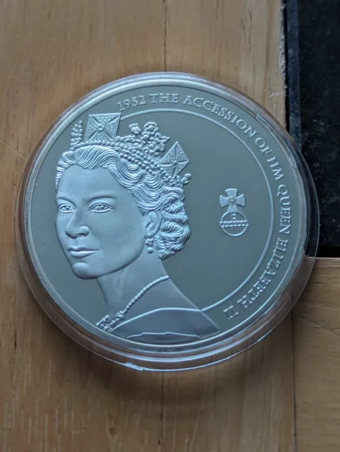 2012 Queen's Diamond Jubilee SILVER PLATED Proof Coin With GEMSTONE