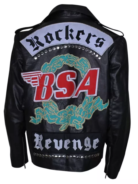 Mens BSA George Michael Faith Rockers Revenge Casual Biker Real Leather Jacket