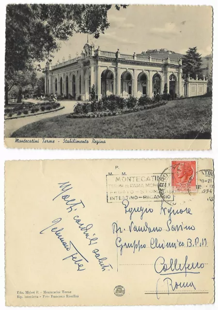 Cartolina Montecatini Terme - Stabilimento Regina 1954