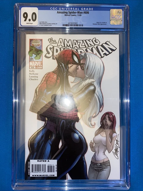 Amazing Spider-Man #606 CGC 9.0 (Marvel 2009)  Black Cat!  Scott Campbell cover!