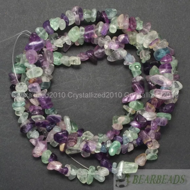 Natural Fluorite Gemstones 5-8mm Chip Beads Spacer Loose 35'' Bracelet Necklace