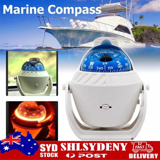 Pivoting Sea Marine Compass with Mount for Boat Caravan Truck Car Navigation AU