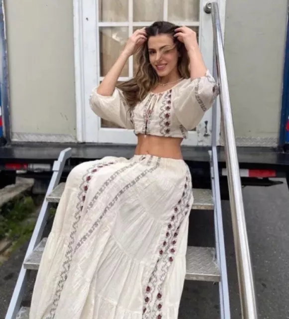 Embroidered skirt xs clearance