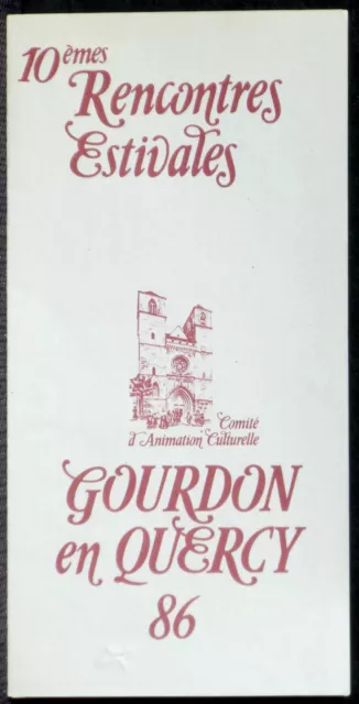 Plaquette programme 10es Rencontres estivales Gourdon en Quercy 1986 NM -