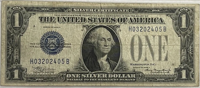 1928-E $1 Silver Certificate Fr-1605 Hb Block Pmg Fine 15 Key Silver Certificate 3