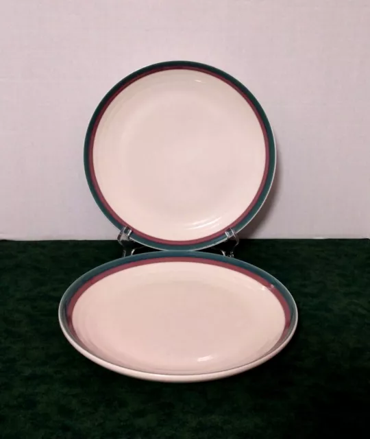 Set of 2~Pfaltzgraff Dinner Plates Green Mauve - Juniper - 10" - EUC