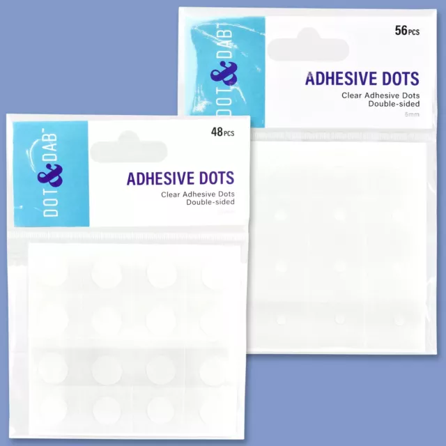 STRONG ADHESIVE DOTS Clear Double Sided Sticky Craft 5mm/15mm Small-Large