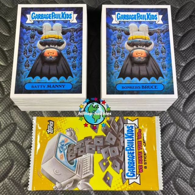 2018 GARBAGE PAIL KIDS WE HATE THE '80s! COMPLETE 180-CARD BASE SET +WRAPPER GPK