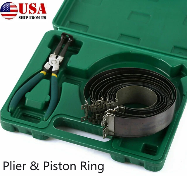 Professional 14Pcs Piston Ring Compressor With Ratcheting Plier & Carrying Case