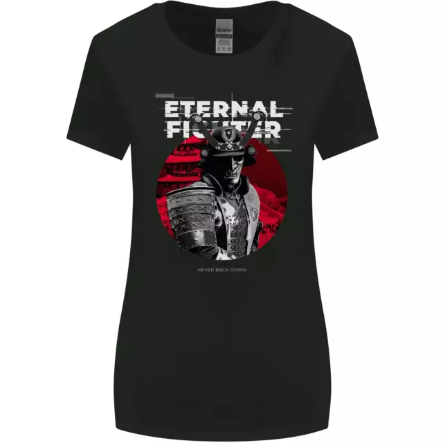 Samurai Fighter Skull MMA Mixed Martial Arts Womens Wider Cut T-Shirt