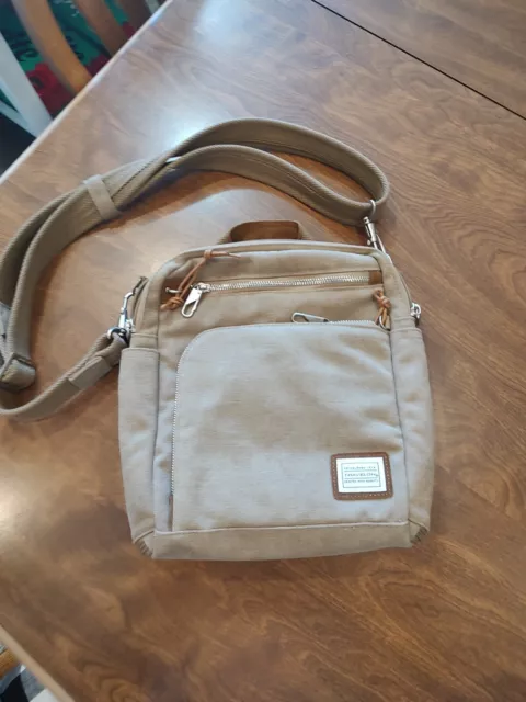 TRAVELON ANTI THEFT HERITAGE Tour Bag Indigo 9 x 11.5 x 3 38.52