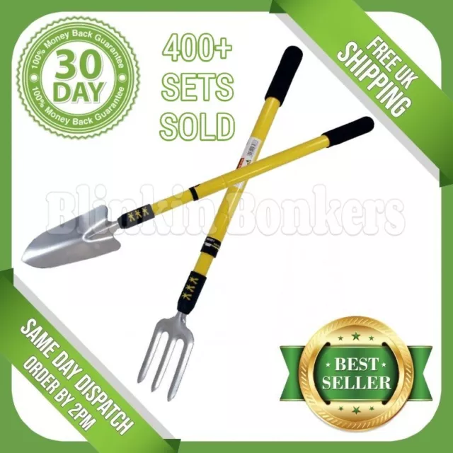 Telescopic Garden Trowel Fork Set Of Long Handle Extending Hand Planting Weeding