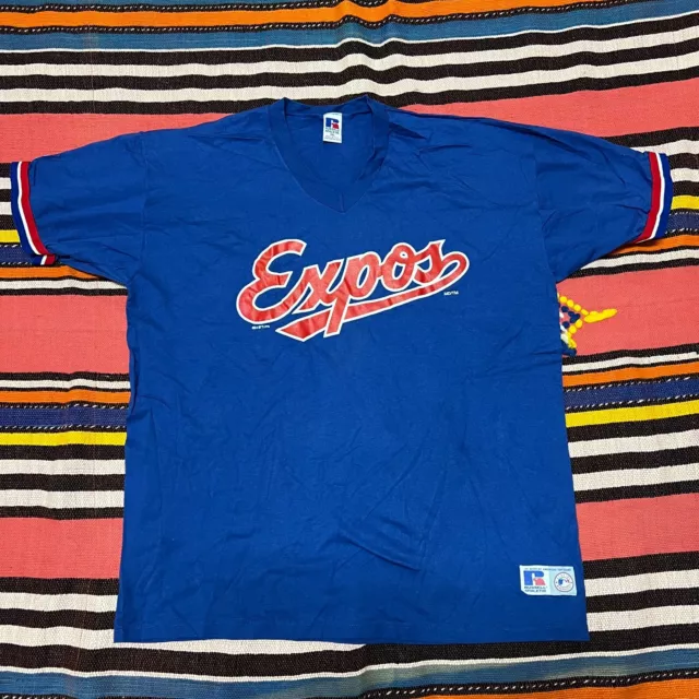 1969 AUTHENTIC VINTAGE RUSTY STAUB EXPOS FLANNEL JERSEY MITCHELL NESS 2XL 52
