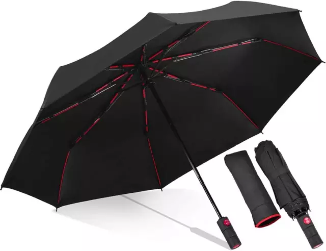 Windguard Auto Open Umbrella for Rain & Sun, Folding Travel Compact Windproof Um