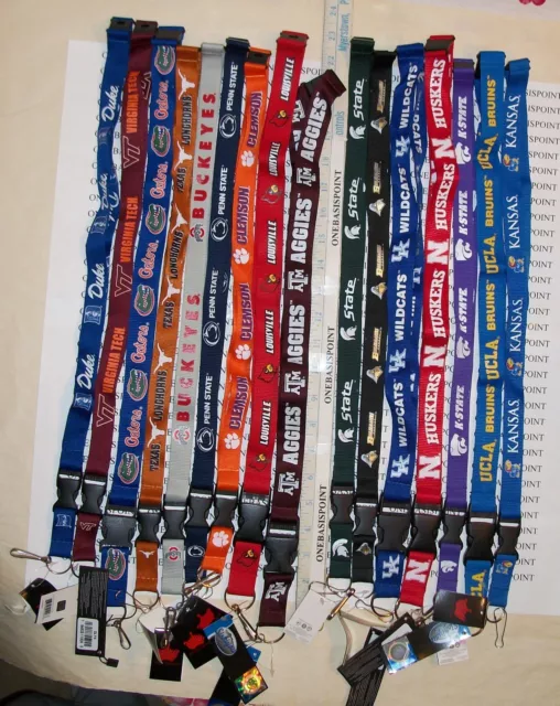 NCAA Teams Lanyard College University Breakaway Clip Keychain Official Licensed