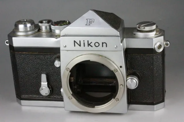Nikon F Eye level Body Silver 35mm SLR Film Camera #215