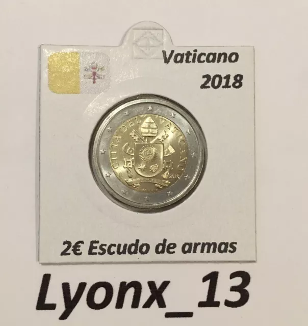 2 Euros Vaticano 2018 BU Escudo De Armas Del Papa Francisco De Cartera Oficial