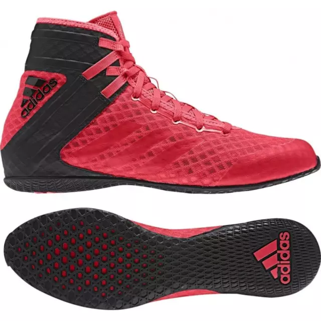 F  -  Chaussures de Boxe Homme Rouge Noir Adidas Speedex 16.1 P41 1/3 Neuves