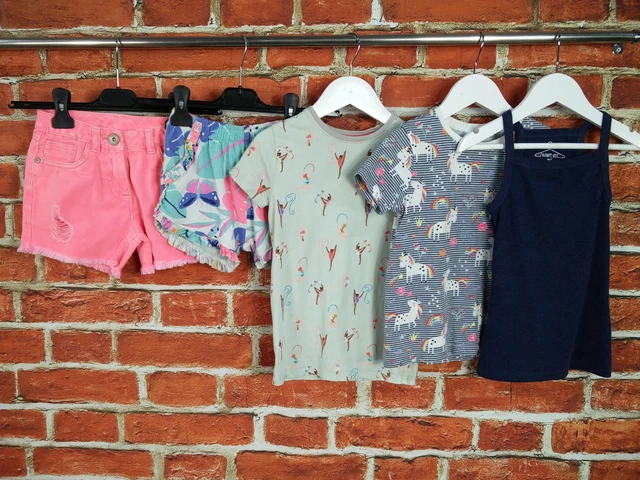 Girls Bundle Age 5-6 Years Next M&S Summer Denim Shorts Vest Top T-Shirt 116Cm