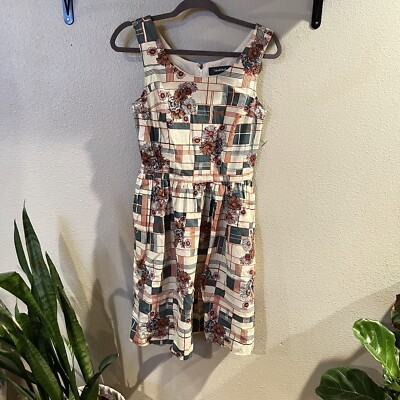ModCloth Liza Luxe Fit & Flare Dress With Sunflowers Sz Small