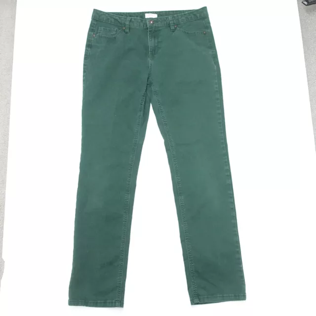 Liz Claiborne Jeans Women's Green Classic-Fit Straight Leg 5-Pockets Flat-Front