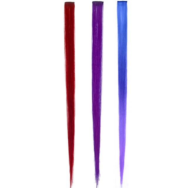 3 pezzi clip colorata donna in estensioni capelli parti di capelli falsi capelli moda capelli