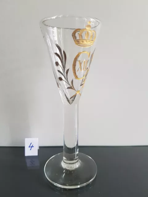 Museales Barock-Glas, König Karl XII. von Schweden, Carolus Rex, um 1700 - Nr.4 2