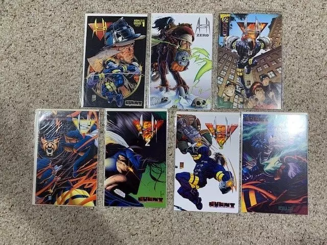Lot Of 7Ash #0, 1, 2, 3, 5 Fire Within 1 Variant Wizard #1/2 Event 1994 Nm-Mt