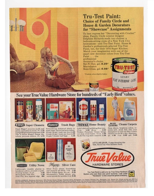 VINTAGE 1970S MAG print ad TRUE VALUE Hardware Store TruTest house