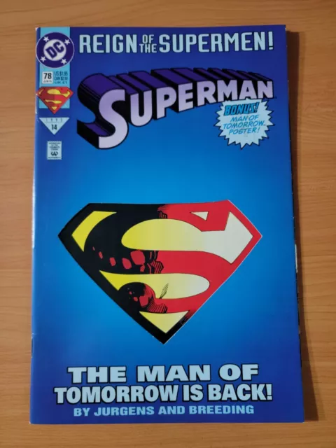Superman #78 Die-Cut Cover ~ DOLLAR BIN ~ 1993 DC Comics