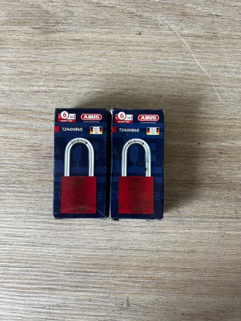 (2 Pack) Abus Lock 72/40HB40 Safety Lockout Padlock