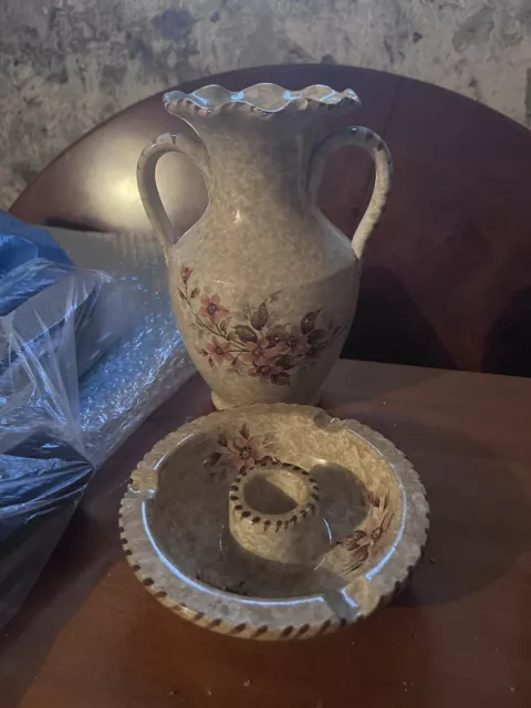 Vase und Aschenbecher Handarbeit Dekoration