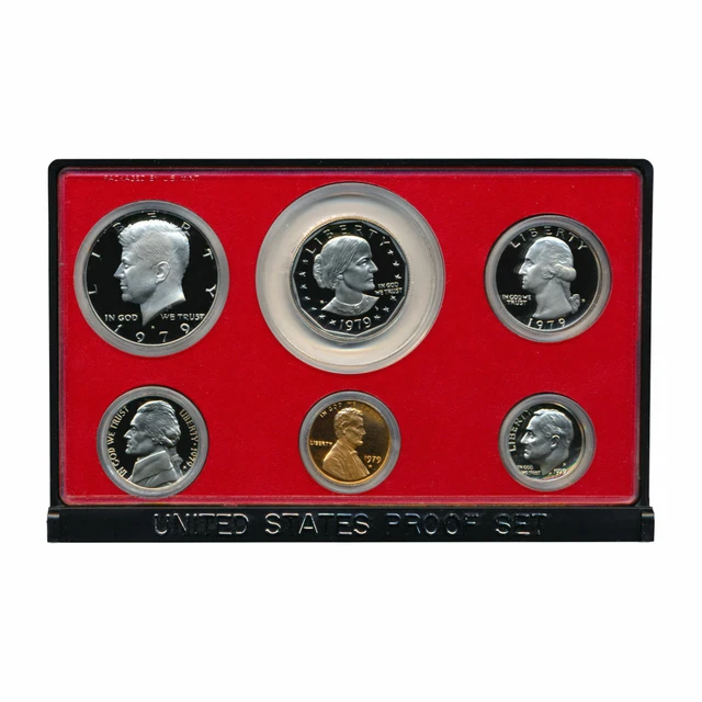 1979 U.S. Mint Proof Set - 6 coin set with box, Susan B. Anthony Dollar