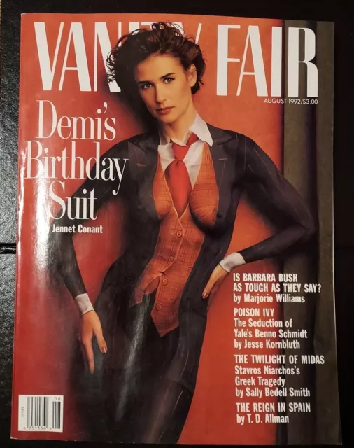 August 1992 VANITY FAIR magazine Demi Moore Birthday Suit Paint Bush Bernhard